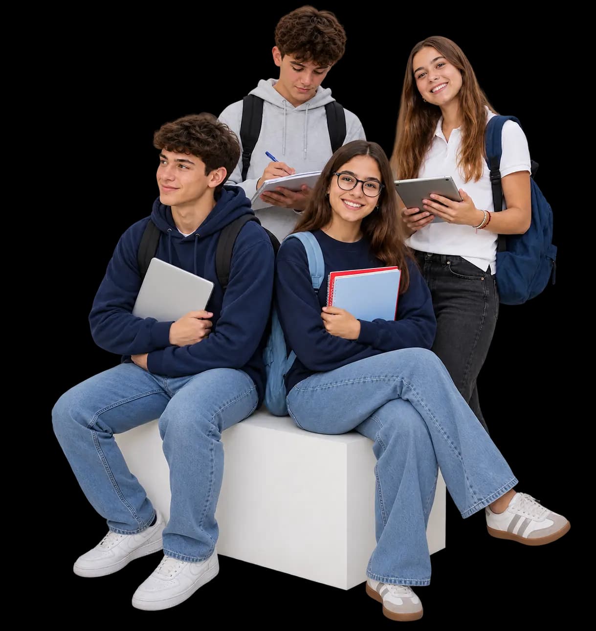Alumnos de FOKUS estudiando en grupo